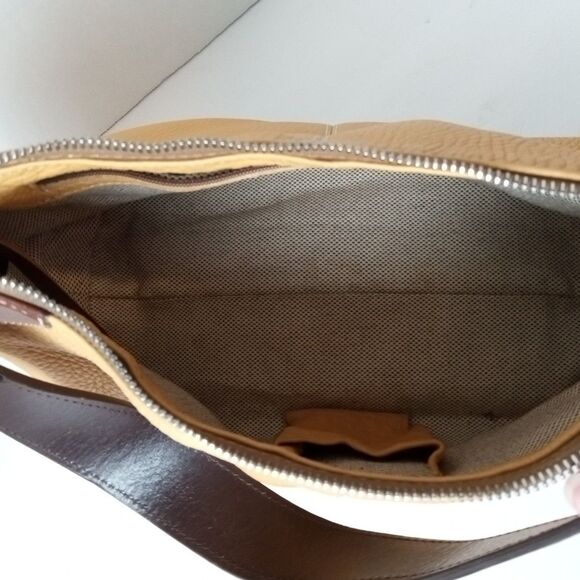 VTG Dooney & Bourke All Weather Mustard Yellow Leather Pebble Shoulder Bag Y2K - Picture 13 of 16